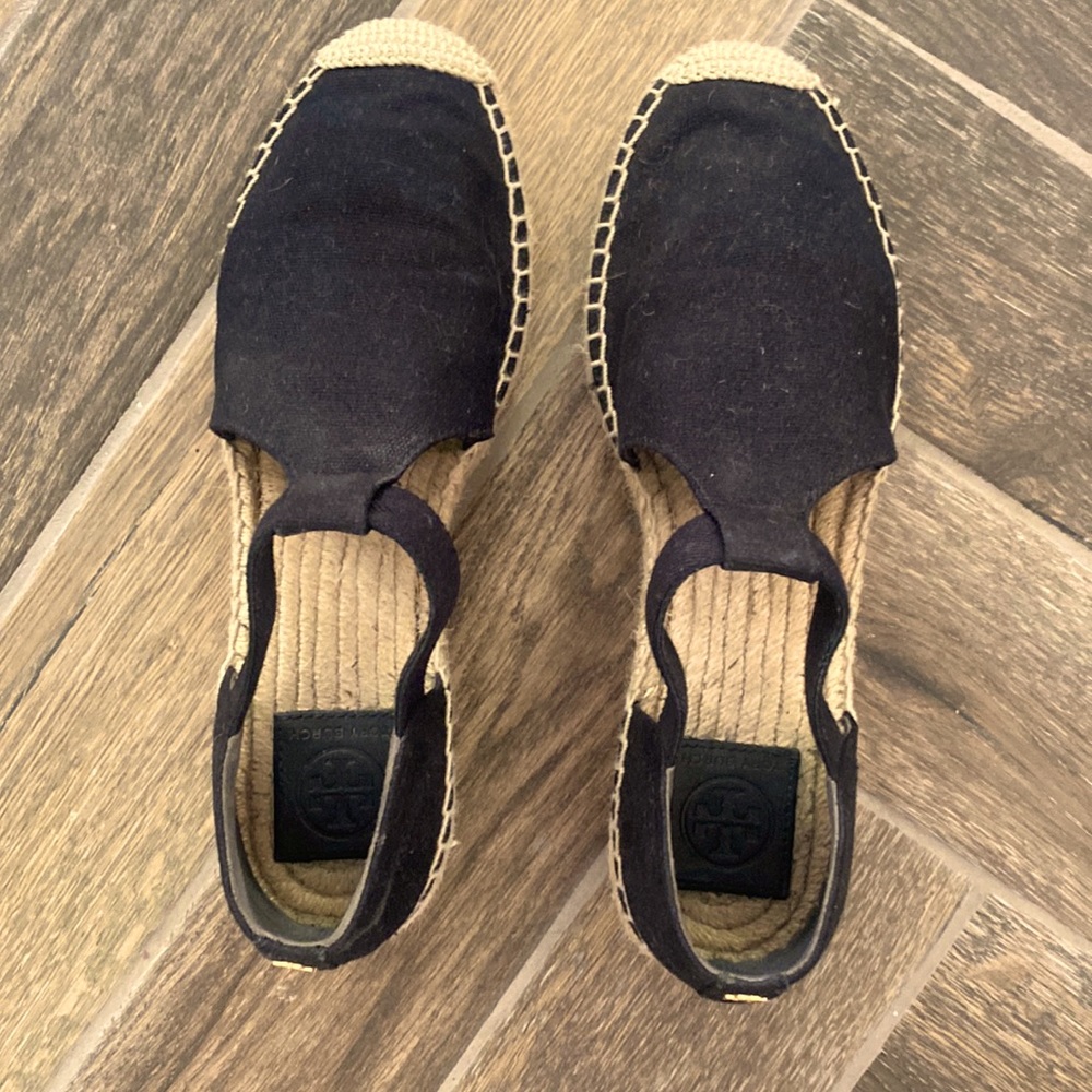 Tory Burch black canvas wedge espadrilles. Great condition, like new. Size 10M.